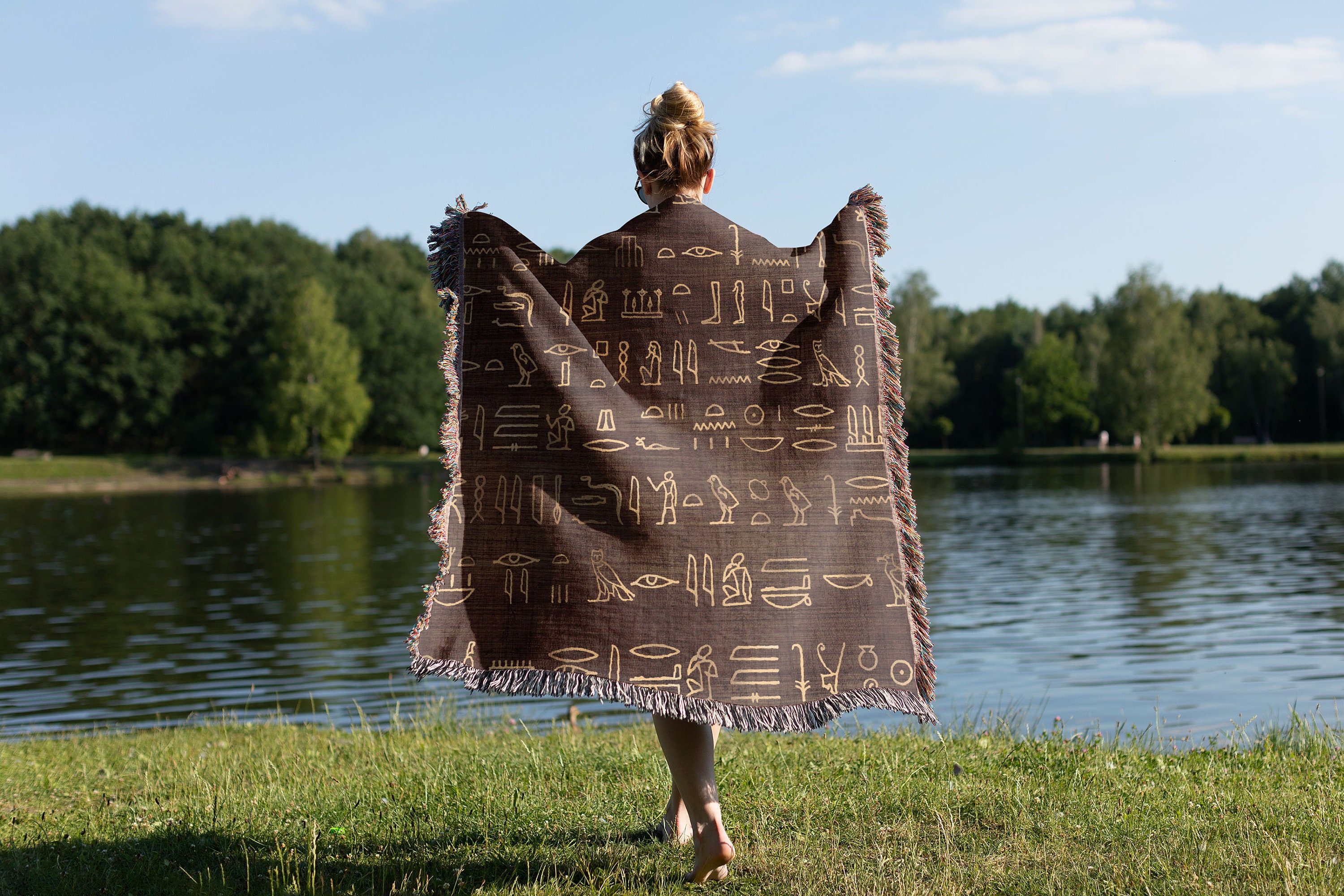 Pattern Print Egyptian Blanket