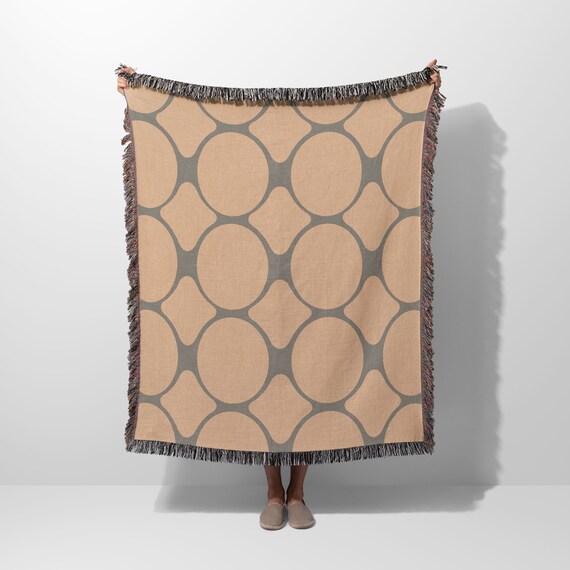 Mid century Pink Blanket Geometric Throw Blanket Couch Geometric Blanket Tapestry Gray Throw Blanket Circle Pattern Etsy Canada