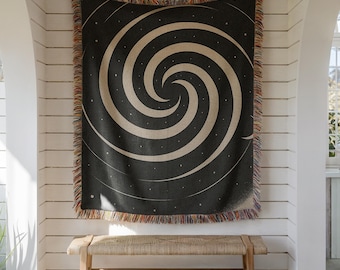 Galaxy Woven Cotton Blanket: Celestial Space Throw, Wall Hanging