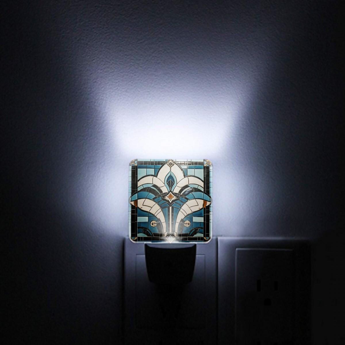 Art Deco Nightlight, Green Plug-in LED Night Light Set of 2 - Etsy
