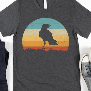 Retro Crow Shirt, Bird Lover Shirt, Raven Gift, Raven Shirt, Crow Gift