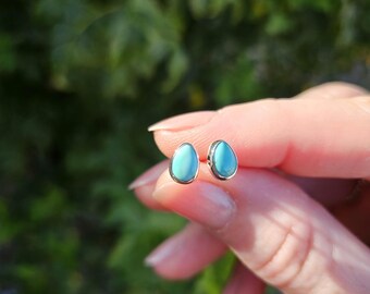 Sterling Silver Hubei Turquoise Earrings