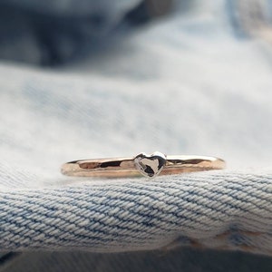 Bronze & Sterling silver heart Ring Size 10.5
