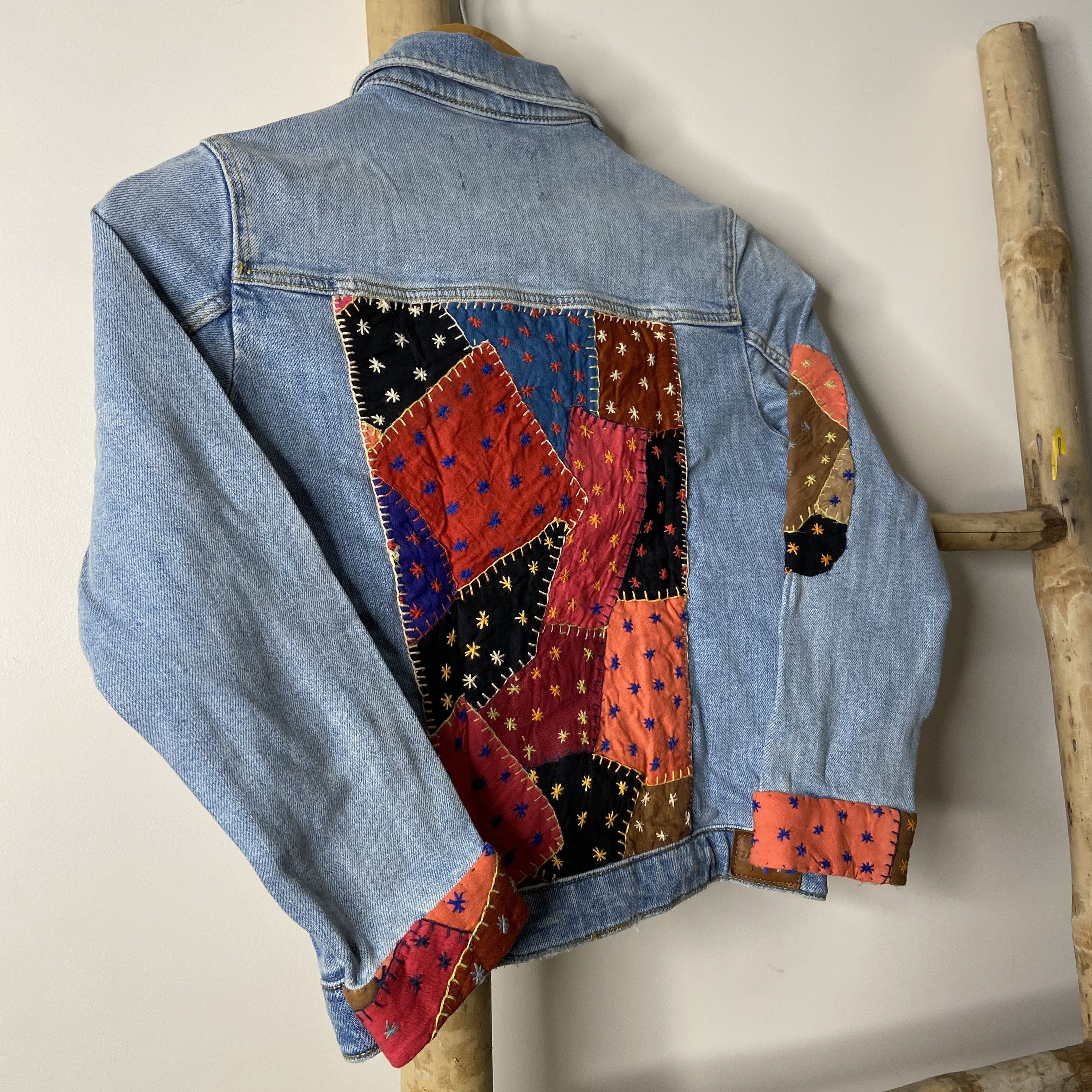 Patchwork Colourful Sashiko Embroidered Unisex Denim Jacket - Etsy