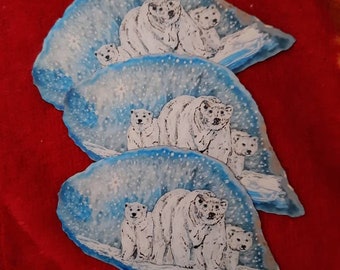 Polar bears vinyl magnet