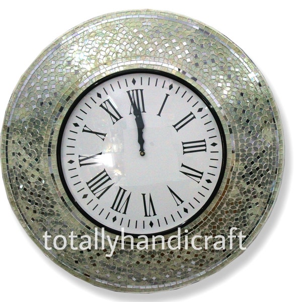 Mosaic Work Design Clock|| Heavy METAL BASE || Handmade clock for Living Room |Home Decoration,for Christmas Gifting||