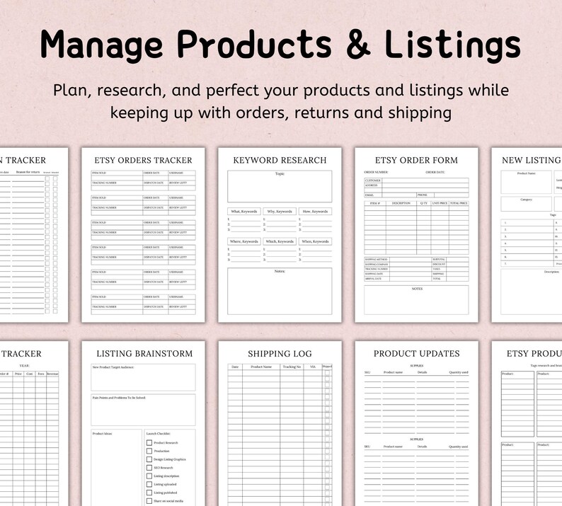 Printable Etsy Shop Planner Etsy Business Plan Etsy Seller Planner Sell ...