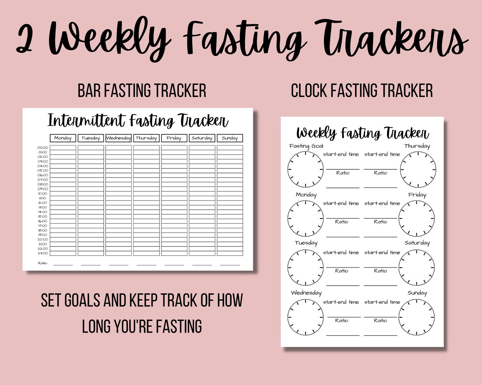Intermittent Fasting Printable Tracker Fasting Planner - Etsy