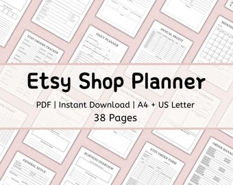 Printable Etsy Shop Planner | Etsy Business Plan | Etsy Seller Planner | Sell on Etsy | Handmade Business | Digital Product Business | PDF