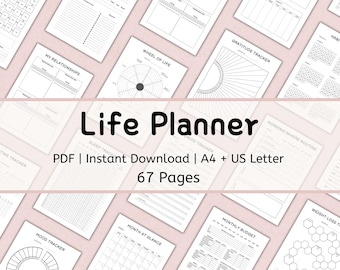 Planificador de vida imprimible / Planificador de finanzas personales / Carpeta de gestión del hogar / Insertos de productividad / Organizador diario, semanal y mensual