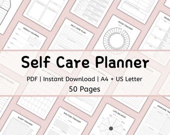 Printable Self-Care Planner | Self-Love Journal Inserts | Mindfulness Binder | Wellness Planner | Mental Health Worksheet | Mood Tracker PDF