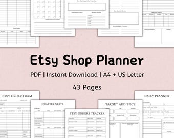 Printable Etsy Shop Planner | Etsy Business Plan | Etsy Seller Planner | Sell on Etsy | Handmade Business | Digital Product Business | PDF