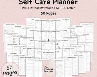 Printable Self-Care Planner | Self-Love Journal Inserts | Mindfulness Binder | Wellness Planner | Mental Health Worksheet | Mood Tracker PDF