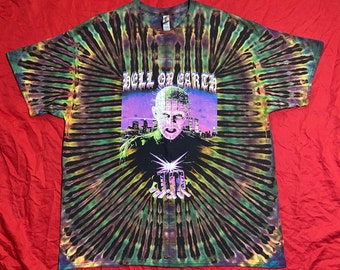 Hell On Earth - grafisch shirt met revers tie-dye horror - XL + 2XL