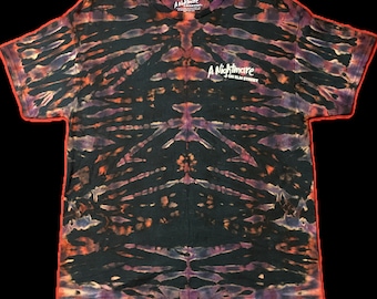 Freddy - Reverse Tie Dye Horror Graphic Shirt - Large