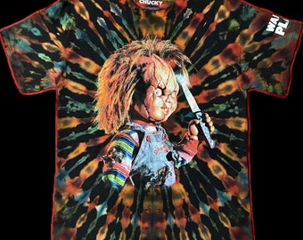 Chucky - grafisch shirt met revers tie-dye en horror
