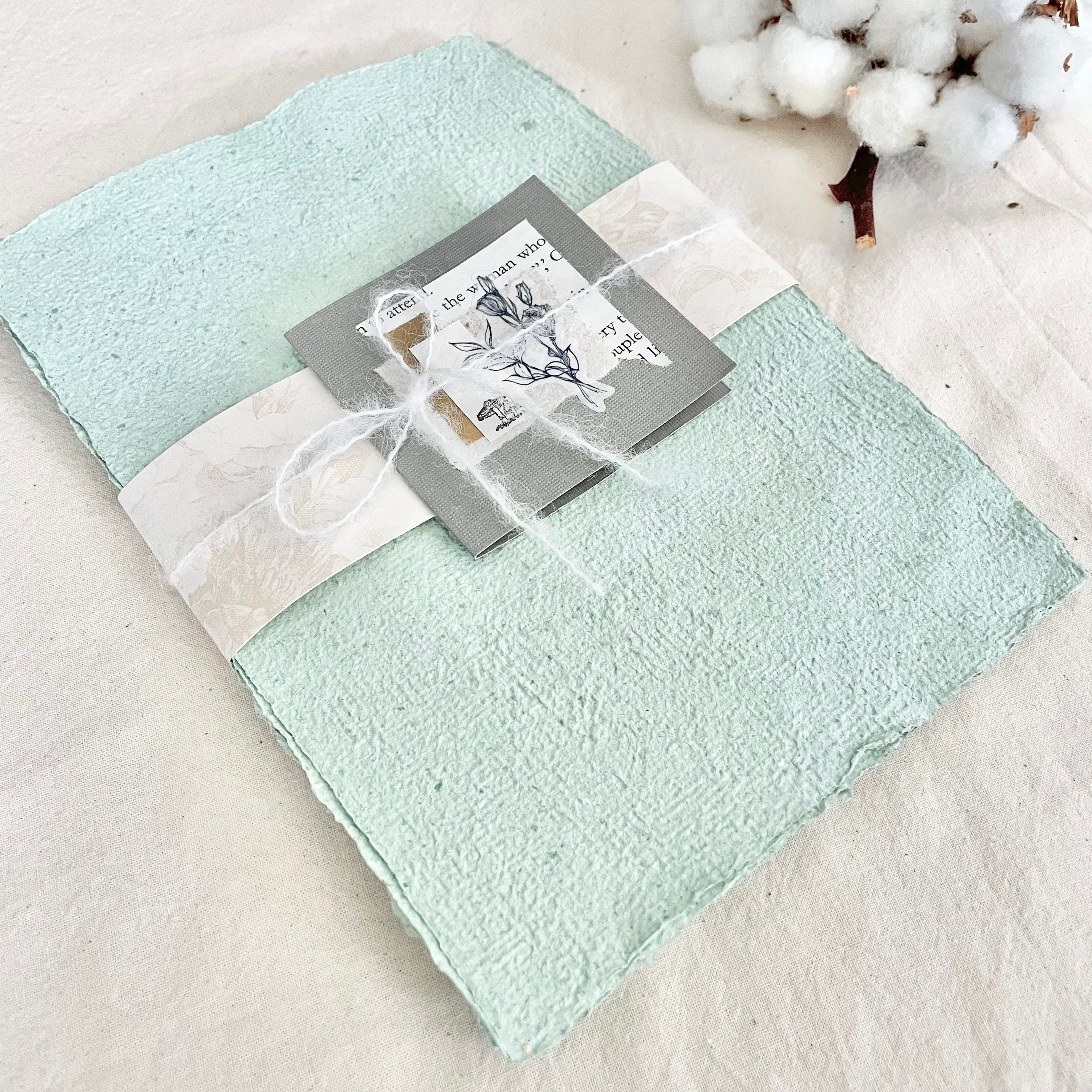 Mint green handmade paper bundle Grande Charta Etsy