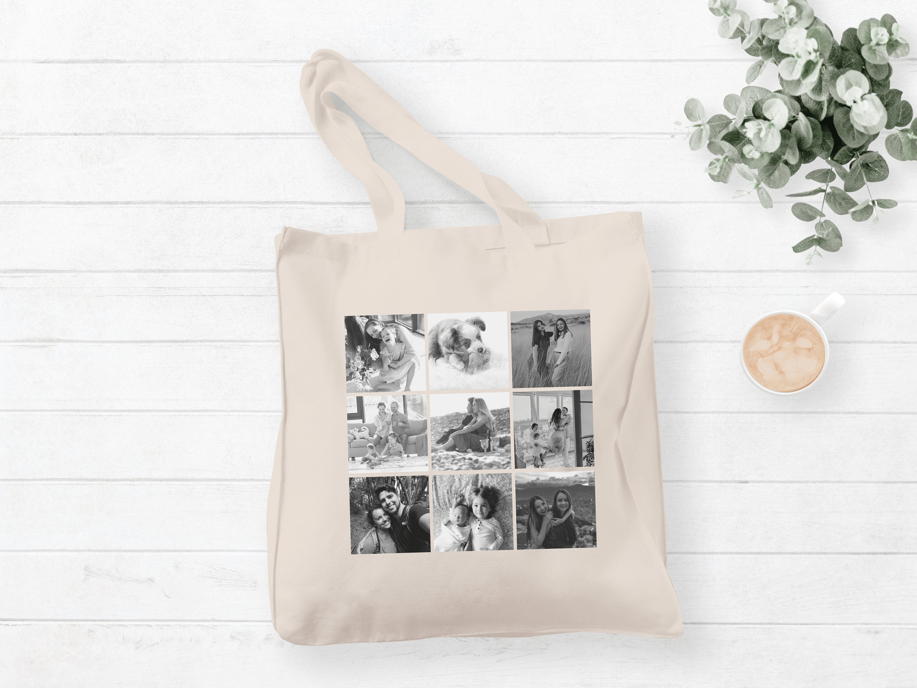 Personalised Photo Collage Tote Bag Custom Photos Tote Bag | Etsy