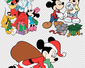 Mickey & Minnie Christmas Bundle SVG PNG DXF