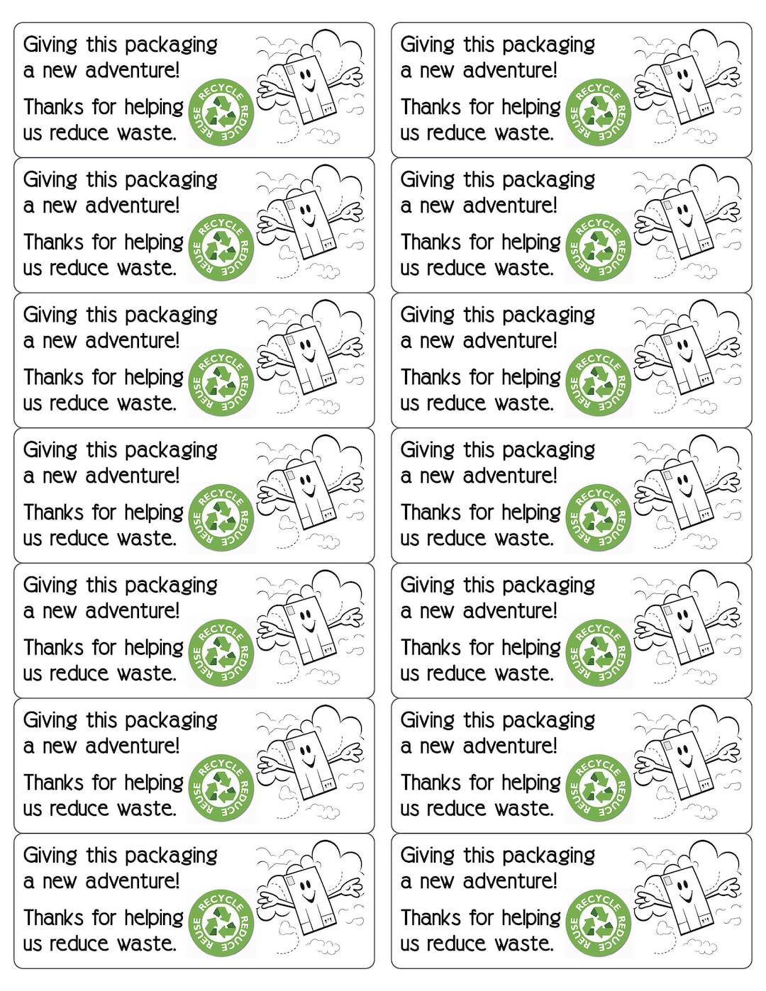 Printable Avery 5159 Label Templates for Reused Shipping Materials ...