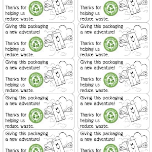 Printable Avery 5163 Label Templates for Reused Shipping Materials | Eco-Friendly Labels | *You Print * NO LABELS PROVIDED *