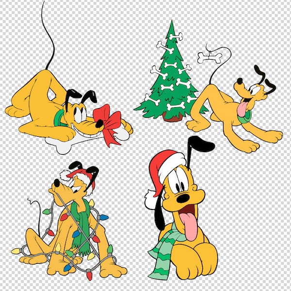 Mickey's Dog Pluto Christmas Bundle SVG PNG DXF
