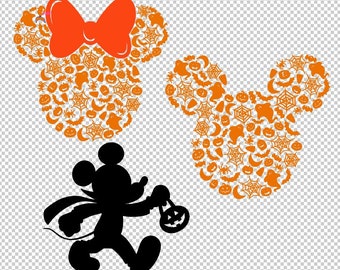 Mickey and Minnie Halloween Bundle SVG eps png