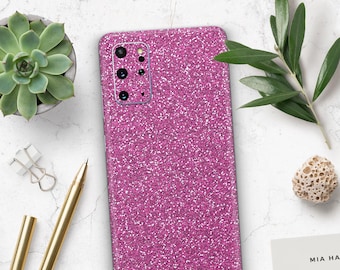Sparkling Pink Ultra Metallic Glitter // Full-Body Skin Decal Wrap Cover for Samsung Galaxy S21, S20 Plus or Ultra, Note 20, 10, S10 + (All