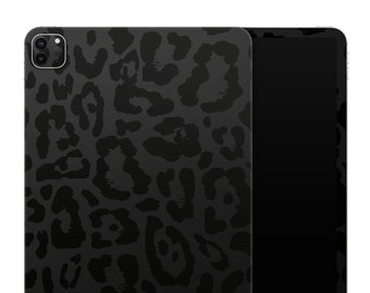 Trendy Black Cheetah Print - Full-Body Skin Decal Wrap Protector Kit for Apple iPad Air, Mini, Pro (12.9", 11" + others)