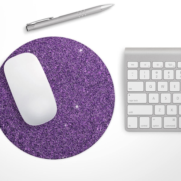 Printed Sparkling Purple Glitter // WaterProof Rubber Foam Backed Anti-Slip Mouse Pad for Home Work Office or Gaming Computer Desk