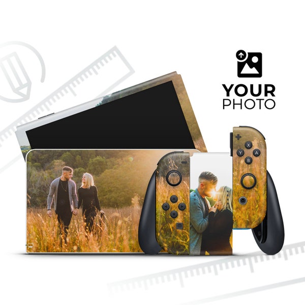 Custom Personalized Add Your Image Design // Skin Decal Wrap for Nintendo Switch OLED Gaming Console, Dock, Joy-Cons, Pro Controller, Lite,