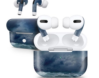 Crashing Waves // Skin Decal Wrap Cover for Apple AirPods Gen 1, 2, 3, and Pro Gen 1, 2