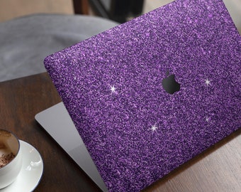 Sparkling Purple Ultra Metallic Glitter // Skin Decal Wrap Kit Compatible with the Apple MacBook Pro, Pro with Touch Bar or Air (11, 12,