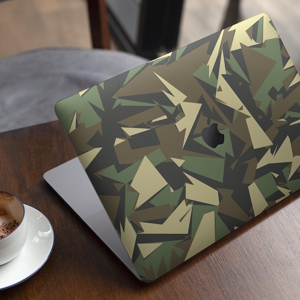 Vector Jagged Camouflage // Skin Decal Wrap Kit Compatible with the Apple MacBook Pro, Pro with Touch Bar or Air (11, 12, 13, 15 & 16" -