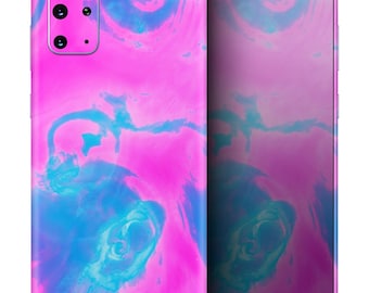 Abstracte iriserende levendige roze Swirl // Full-Body Skin Decal Wrap Cover voor Samsung Galaxy S21, S20 Plus of Ultra, Note 20, 10, S10 + (alle
