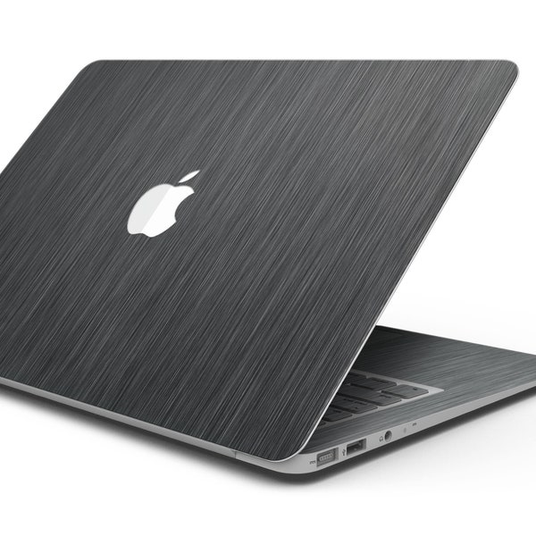 Textured Brushed Titanium Space Gray Metal // Skin Decal Wrap Kit Compatible with Apple MacBook Pro, Touch Bar,  Air (11, 12, 13, 15 & 16)