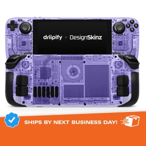 Purple XRAY Internals // Full Body Protective Skin Decal Wrap Kit for the Steam Deck (LCD and OLED) Console Gaming Device