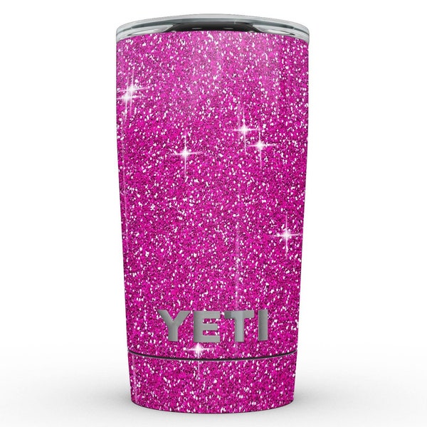 Sparkling Pink Ultra Metallic Glitter // Housse d’enveloppe de décalcomanie de peau personnalisée pour Yeti Tumbler, Rambler, Colster Cups + Coolers