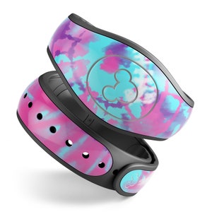 Spiral Tie Dye V5 // Cute Best Skin Decal Vinyl Wrap for Disney MagicBand+, 1 or 2 (Adult + Child Magic Band)