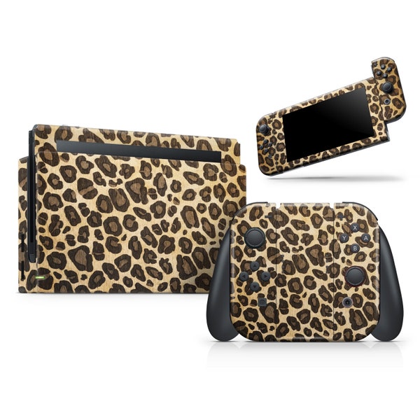 Vibrant Leopard Print V23 // Skin Decal Wrap for Nintendo Switch OLED Gaming Console, Dock, Joy-Cons, Pro Controller, Lite, 3ds xl, 2ds xl,