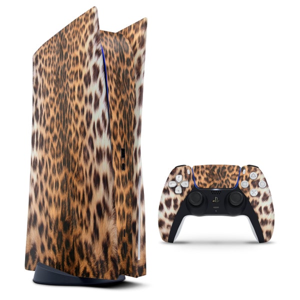 Verspiegeltes Leopardenfell // Ganzkörper Skin Aufkleber Wrap Cover für Sony Playstation 5, Playstation 4, Playstation 3, & Controller