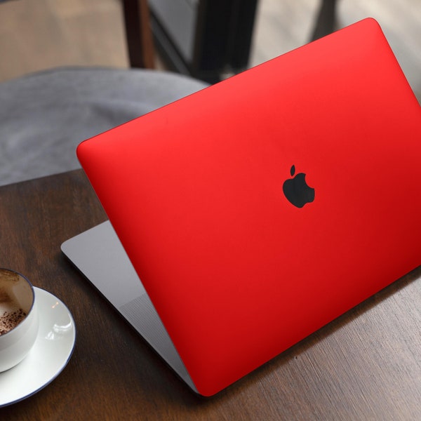 Solid Red // Skin Decal Wrap Kit Compatible with the Apple MacBook Pro, Pro with Touch Bar or Air (11, 12, 13, 15 & 16" - All Versions