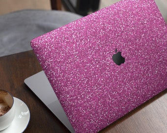 Sparkling Pink Ultra Metallic Glitter // Skin Decal Wrap Kit Compatible with the Apple MacBook Pro, Pro with Touch Bar or Air (11, 12, 13,