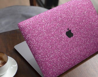 Sparkling Pink Ultra Metallic Glitter // Skin Decal Wrap Kit Compatible with the Apple MacBook Pro, Pro with Touch Bar or Air (11, 12, 13,