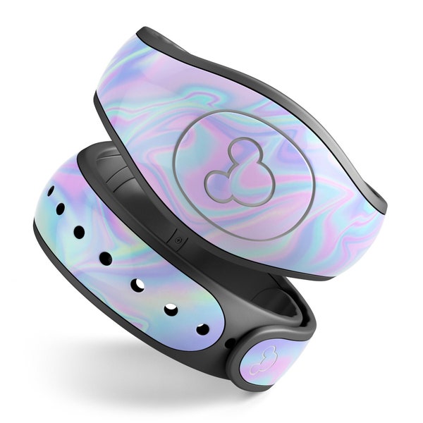 Iridescent Dahlia v1 // Cute Best Skin Decal Vinyl Wrap for Disney MagicBand+, 1 or 2 (Adult + Child Magic Band)