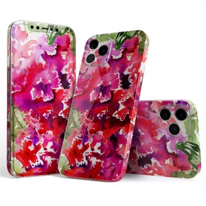 Tropical Hydrangea Flowers // Protective Skin Decal Wrap Cover for Apple iPhone 15, 15 Pro Max, 14, 13, 12, 11 (All models!)