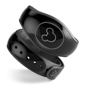 Solid State Black // Cute Best Skin Decal Vinyl Wrap for Disney MagicBand+, 1 or 2 (Adult + Child Magic Band)