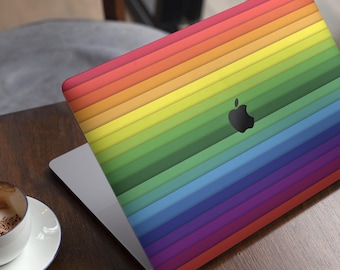 Rainbow Striped // Skin Decal Wrap Kit Compatible with the Apple MacBook Pro, Pro with Touch Bar or Air (11, 12, 13, 15 & 16" - All Versions