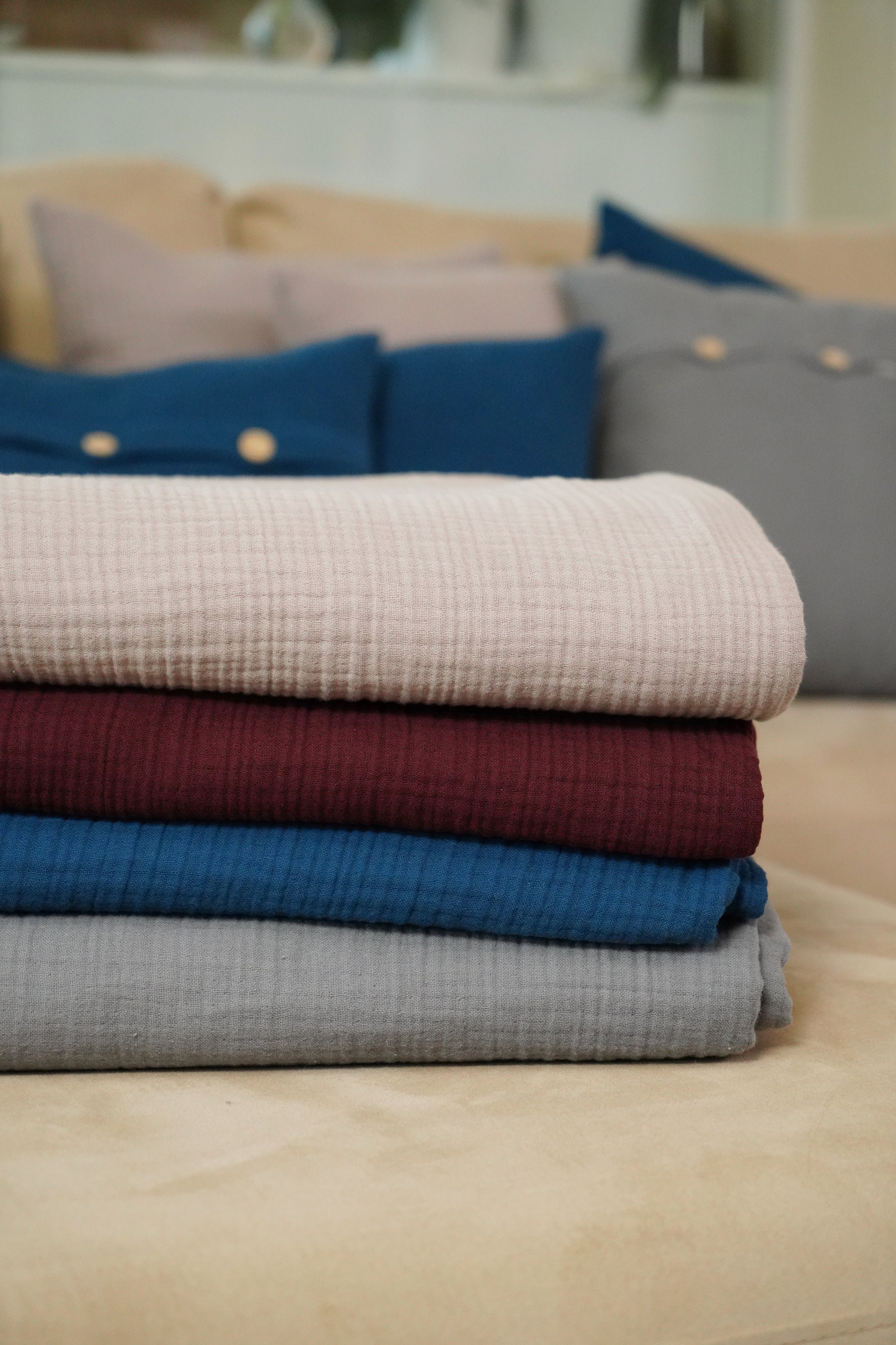 Muslin Bed Cover Set / 4 Layers Muslin Bedspreed / Organic Etsy