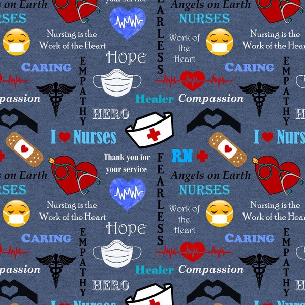 Sykel Enterprises - Hometown Heroes - Nurse - SYKMCP10321 - Fabric by the Yard